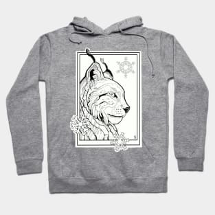 lynx cat with snowflakes Hoodie